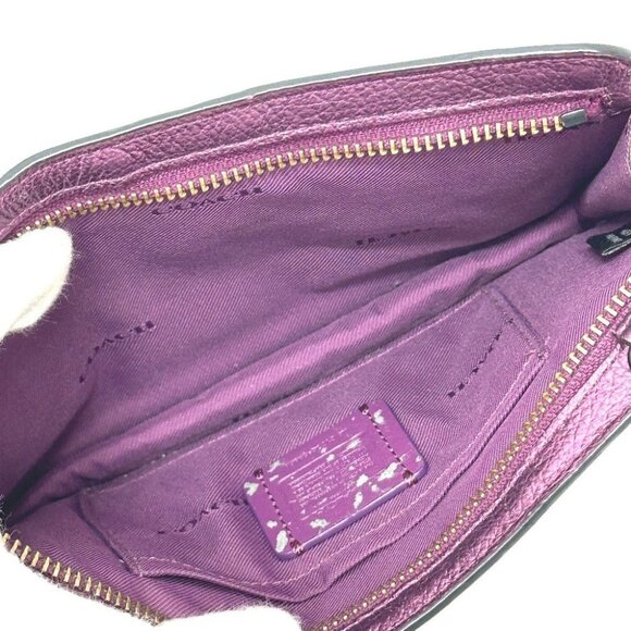COACH 59958 Pop-up Wallet Messenger Bag Shoulder Bag Leather purple - Picture 11 of 13